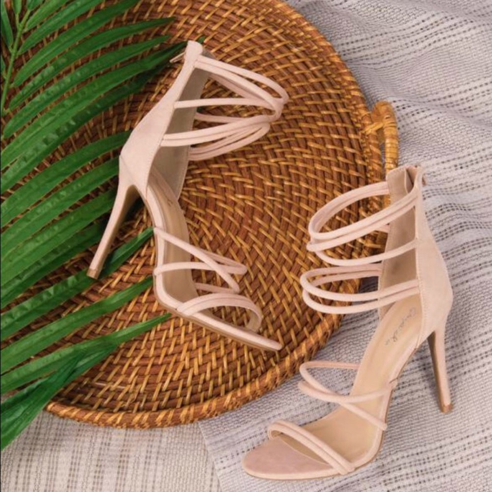 Dezi Nude Suede Sandals